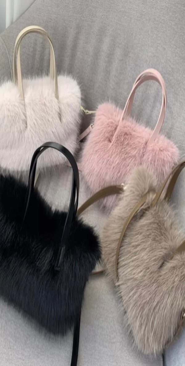 Faux fur crossbody bag