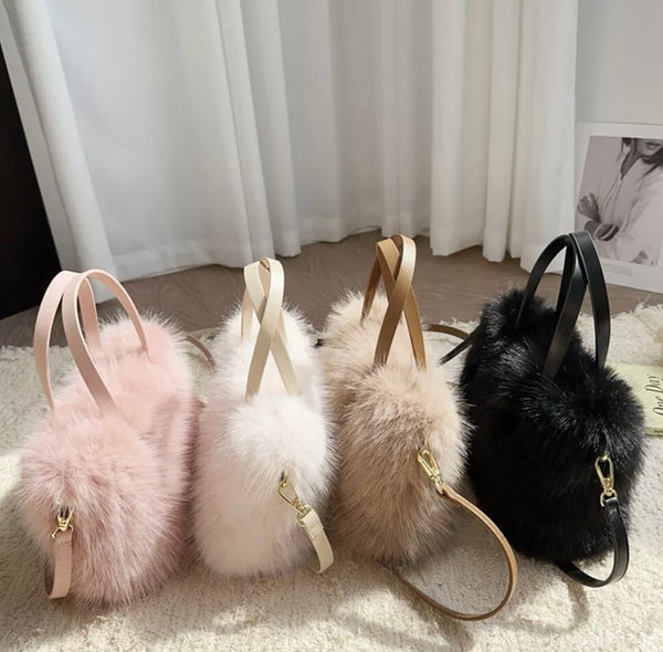 Faux fur crossbody bag