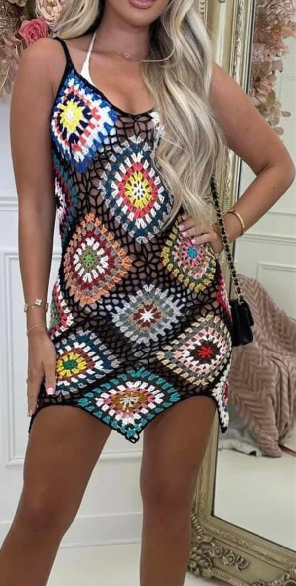 Marbella crochet mini dress