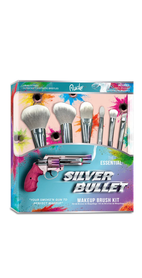 Rude cosmetics silver bullet makeup brush kit