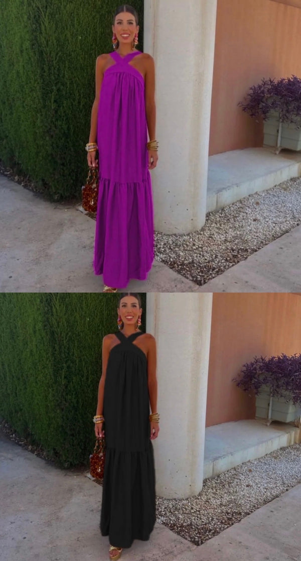 Halterneck style maxi dress