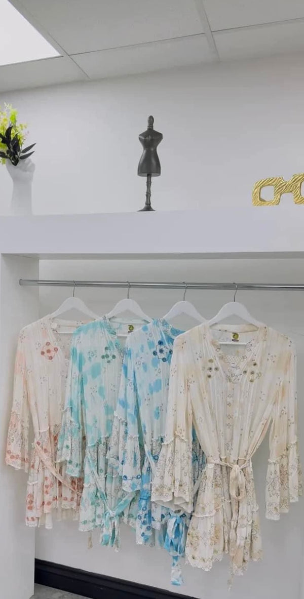 Aqua boho style boho dress