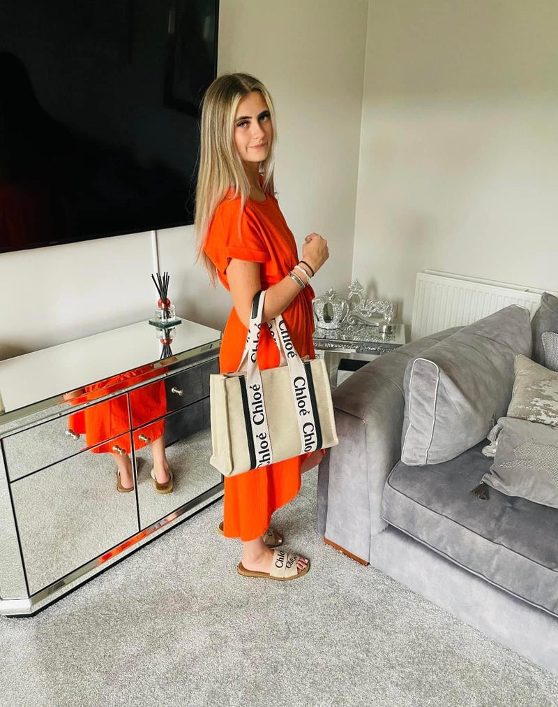 Orange airport dress
