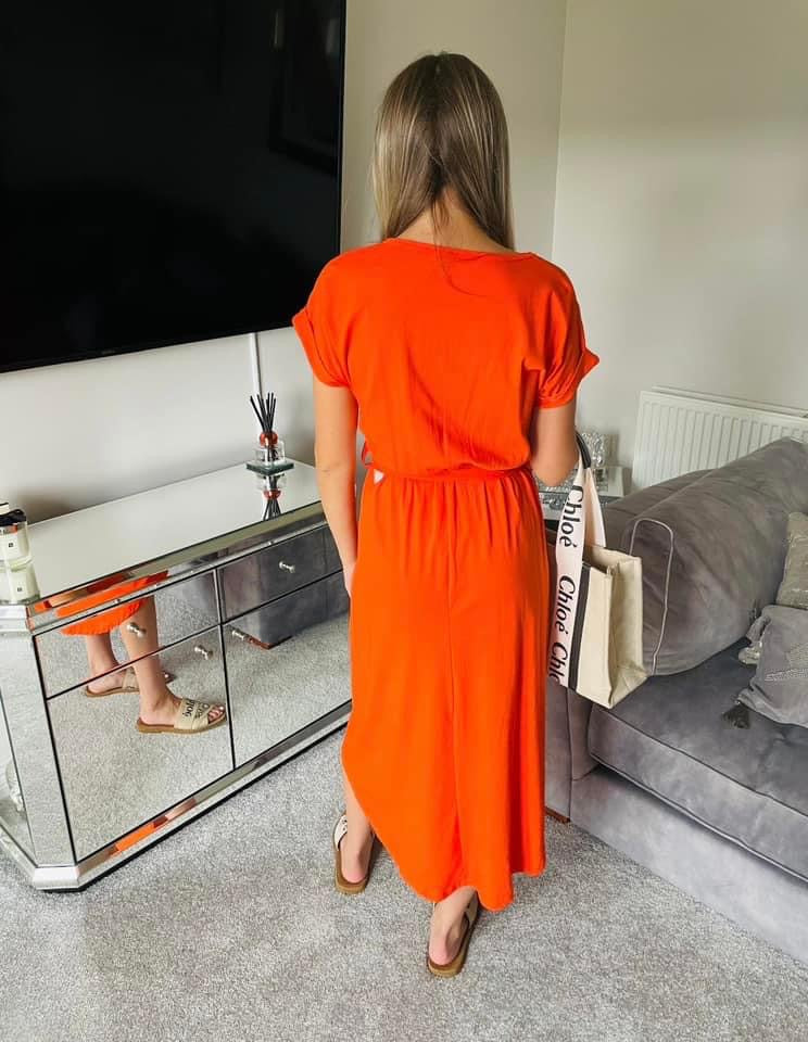 Orange airport dress
