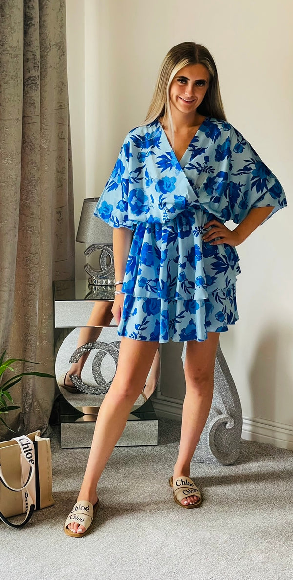 Blue floral summer dress