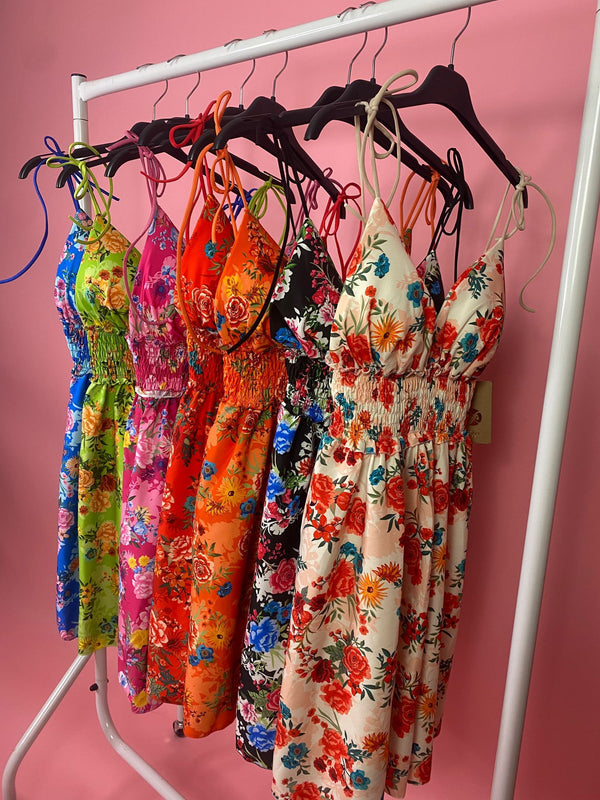 Lime summer floral dress
