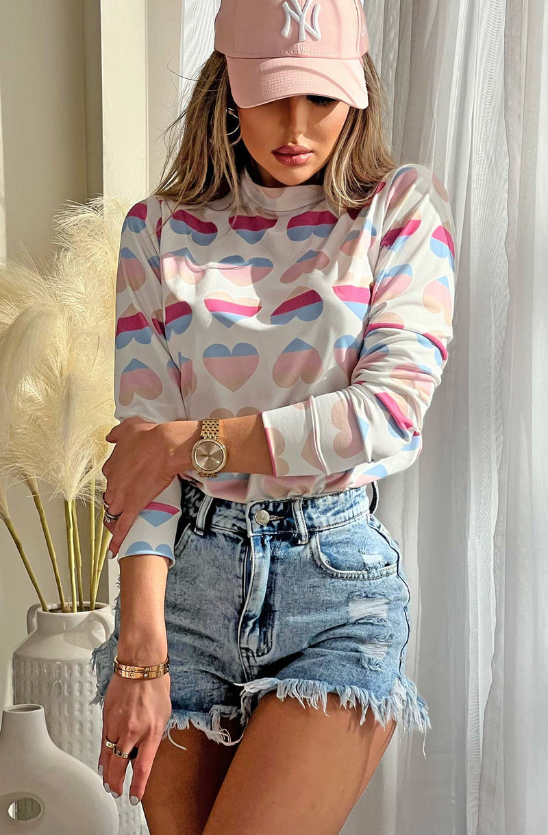 Heart printed top