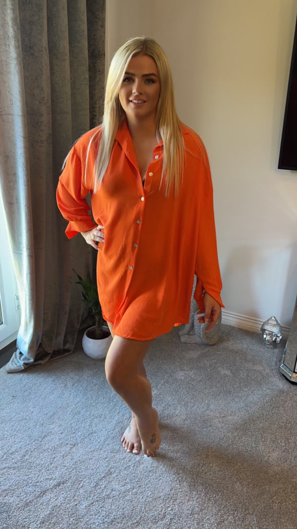 Embellished eye shirt dress