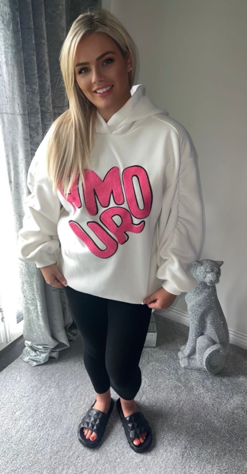 White AMOUR hoodie