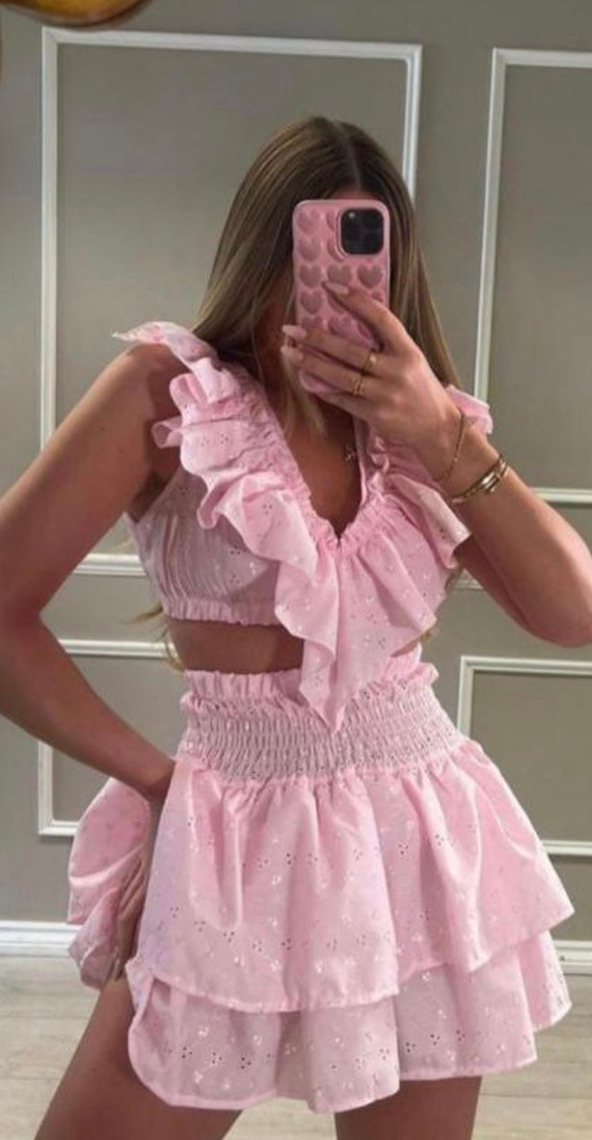 Broderie Anglaise co ord skirt set