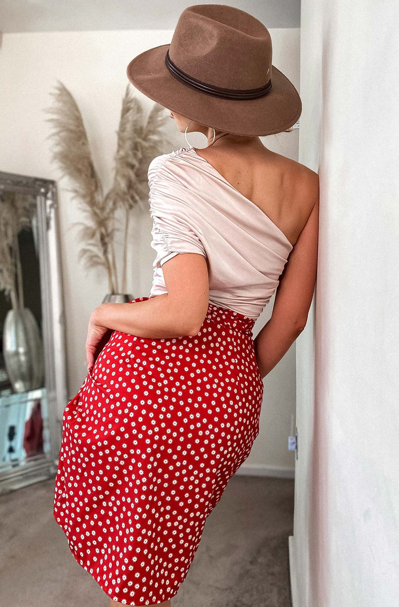 Satin wrap around skirt