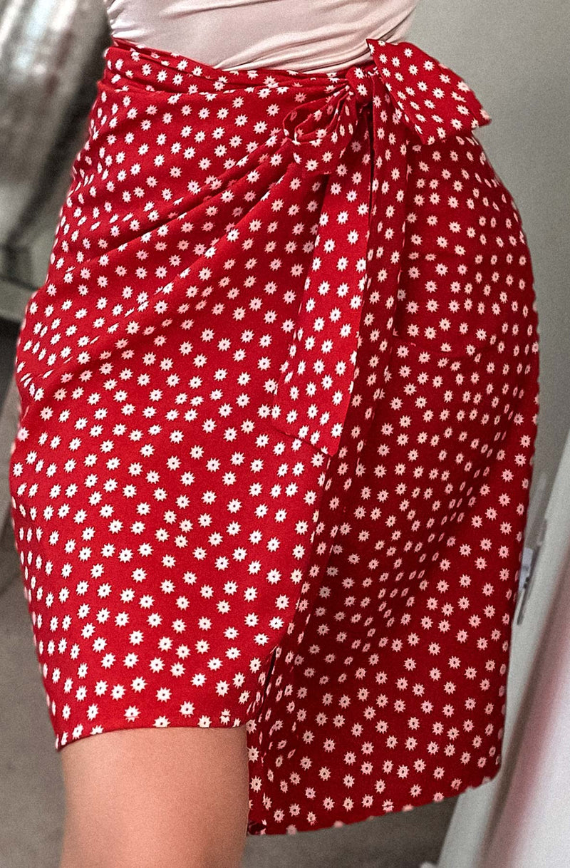 Satin wrap around skirt