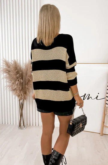 NEVAEH SHIMMER KNITTED JUMPER SWEATER PULLOVER TOP
